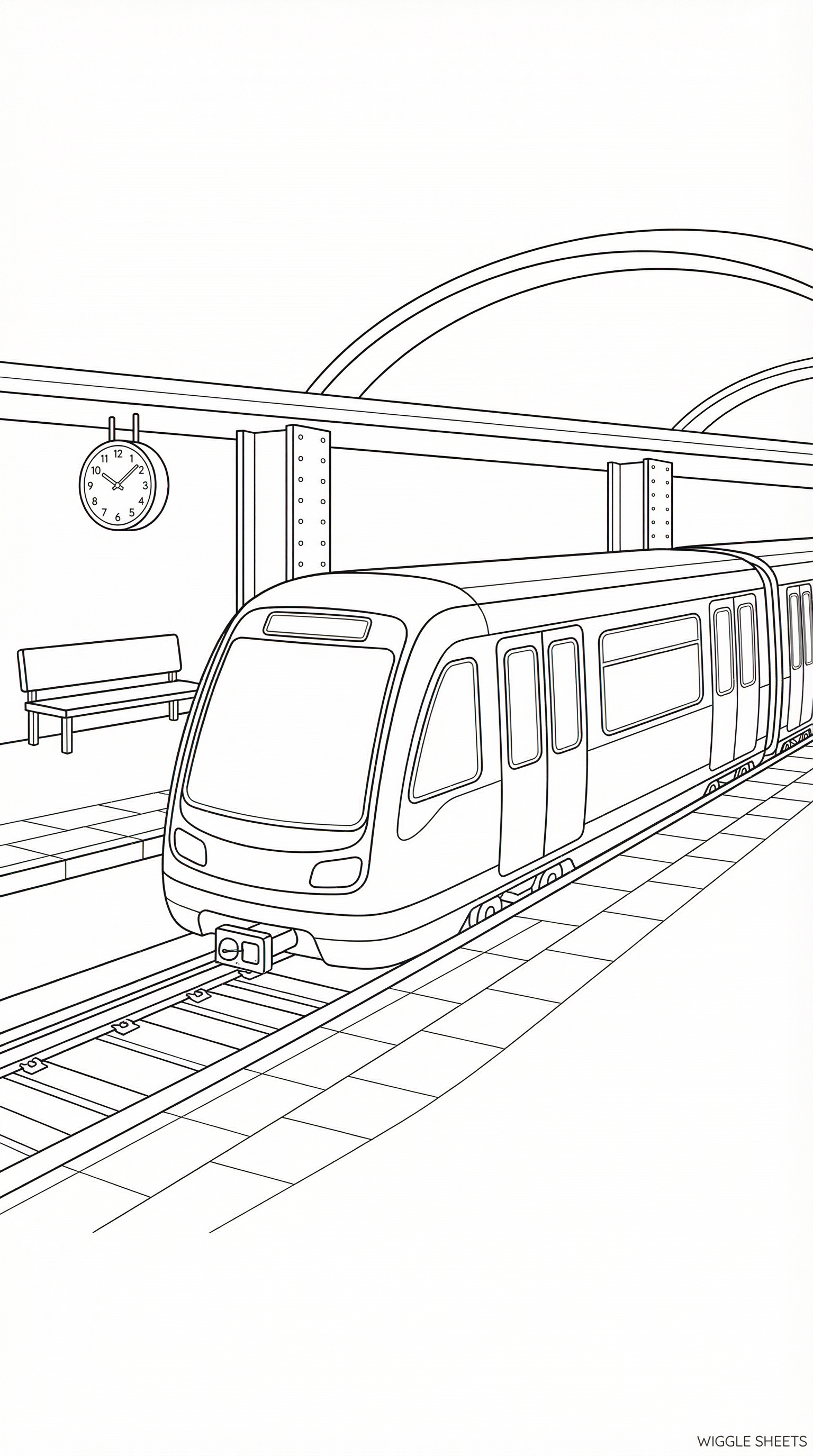 Metro Train Station Coloring Page